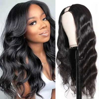 U Part Human Hair Wig Body Wave for Women U Part Wig Brazilian Virgin Human Wig - Image 1 of 4