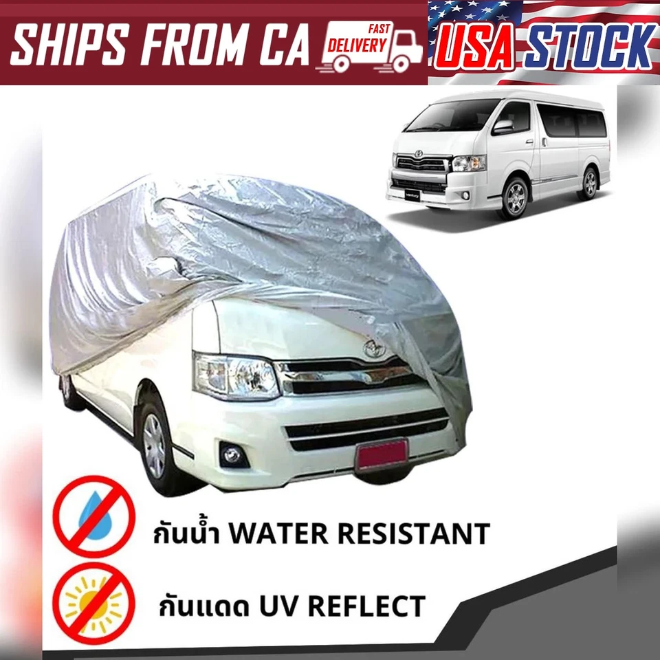 FUNDA COMPLETA COCHE FURGONETA IMPERMEABLE A PRUEBA DE POLVO PROTECCIÓN UV APTA PARA TOYOTA COMMUTER HIACE Foto 1 de 4