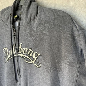 Y2K Billabong Gray Full Zip Hoodie sweater Mens XL Graphic Grunge Skate vintage - Picture 1 of 9