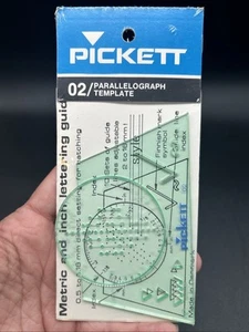 Vintage Pickett Template 02 Parallelograph Lettering Guide Drafting New - Picture 1 of 7