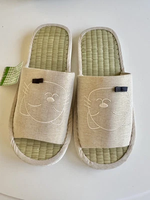 Zapatillas Tatami Habitación Mujer Grandes Ligeras Silenciosas Cómodas Gato Relax Japón Foto 1 de 4