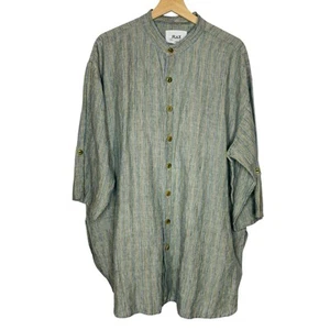 Flachs Top Damen Medium Leinen Oversize Tunika Shirt Lagenlook reif Rollriegel - Bild 1 von 6