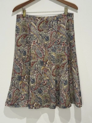 Falda vintage Liz Claiborne línea A años 90’s estampado cachemir tiro bajo para mujer talla 8 Foto 1 de 4