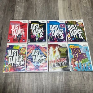 Lot 8 Nintendo Wii Just Dance Games 1-4 2014 2017 Country Dance Just Dance Kids - Picture 1 of 2