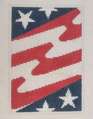 American Flag Patriotic Hand Painted Needlepoint Canvas BC 20 LEE - Image 1 of 3