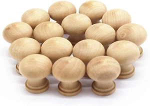 WEICHUAN 16PCS round Unfinished Wood Cabinet Furniture Drawer Knobs Pulls Handle - Picture 1 of 12