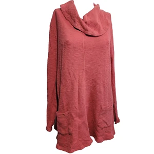 Soft Surroundings Large Sweatshirt Knit Top Tunic Women cowl neck pockets - Picture 1 of 8