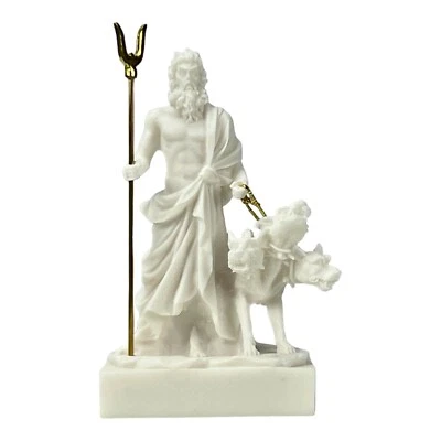 Hades Pluto griechischer Gott der Unterwelt & Cerberus handgefertigte Statue ... - Bild 1 von 4