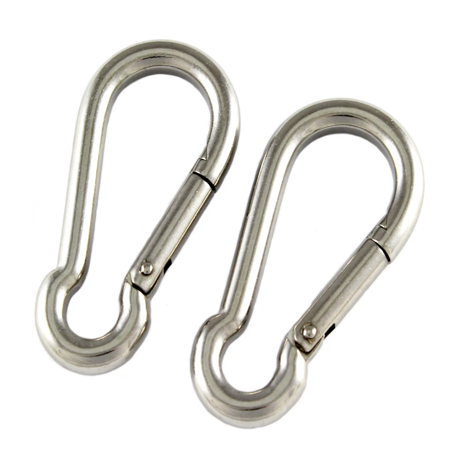 M-TEILE-STORE Karabinerhaken 50 x 5 Edelstahl Rostfrei A4 Karabiner V4A Niro