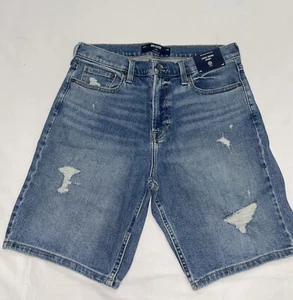 HOLLISTER RIPPED LIGHT WASH DENIM JEANS SHORTS SIZE 32 - Picture 1 of 4