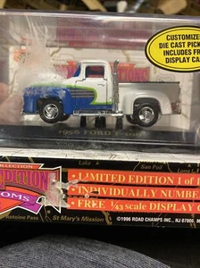 Road Champs 1/43 Diecast Custom 1956 Ford F100 Pickup Truck w/ Case #76002 White - Picture 1 of 9