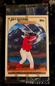 2023 Topps Bob Ross Joy of Baseball Jose Ramirez #18 cavalletto parallelo SSP - Foto 1 di 2
