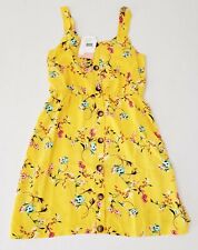 WALKING ON SUNSHINE Girls Floral Print Dress, Yellow, Size L - ($36)