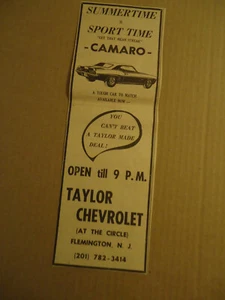 Chevrolet Camaro 1969 newspaper ad - Picture 1 of 1