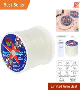 Clear Elastic Beading Cord - 1.8mm Diameter, 25-Meter Spool for Crafting - Picture 1 of 10