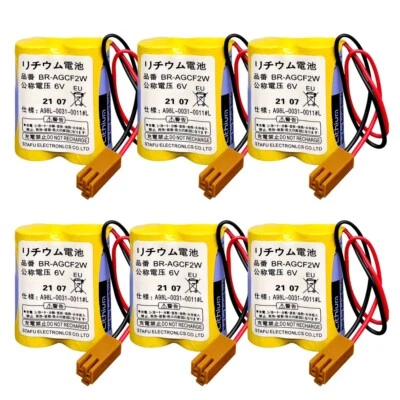6pcs BR-AGCF2W 6V for Panasonic Battery for Fanuc A98L-0031-0011#L PLC Battery - Image 1 of 4
