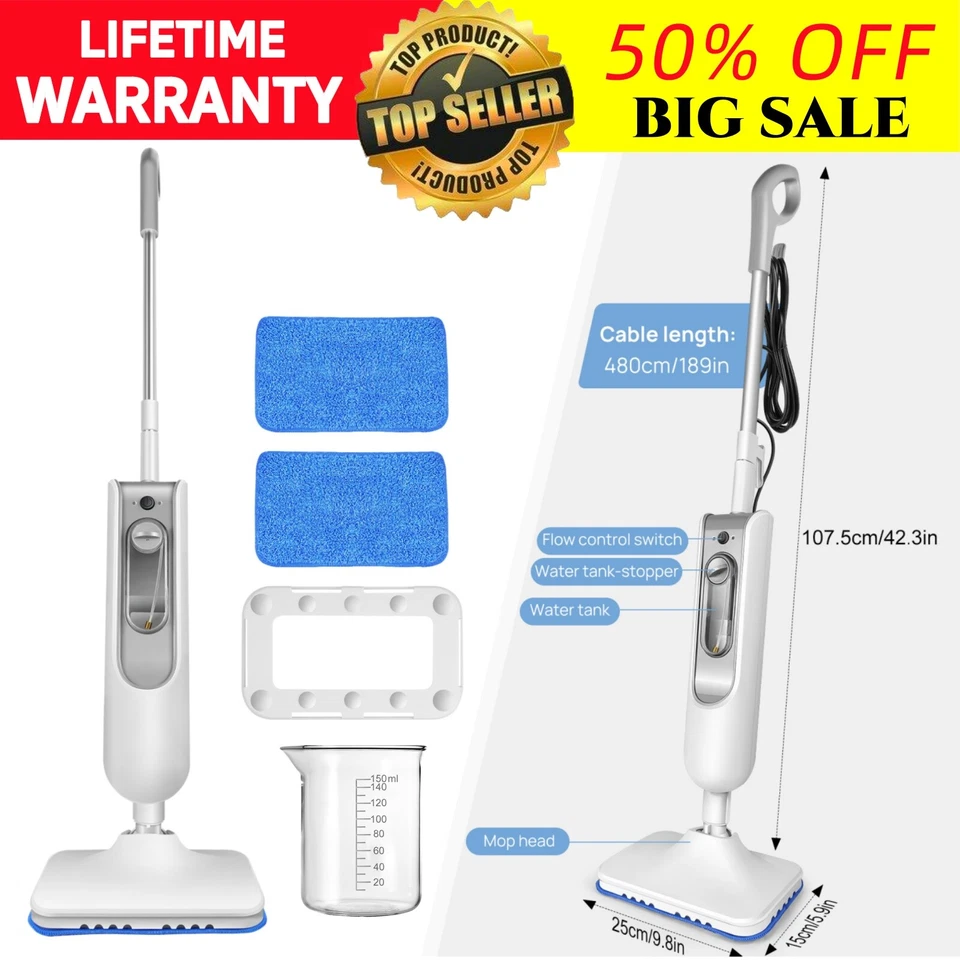 DAYPLUS New Steam Cleaner Floor Steam Mop Multipurpose Steamer with Accessories for Home
