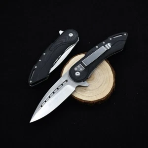 Cuchillo de bolsillo táctico caza supervivencia camping hoja D2 EDC - Imagen 1 de 7