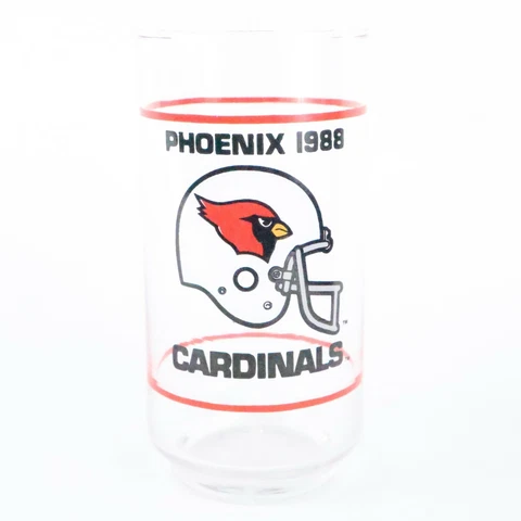 Vintage 1988 PHOENIX CARDINALS - ARIZONA CARDINALS / MOBIL OIL / NFL GLASS Cover