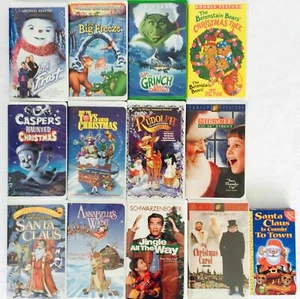 Lot of 13 Childrens CHRISTMAS VHS Movies Grinch Rudolph Casper Santa Claus MORE - Bild 1 von 8