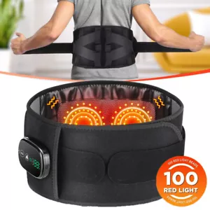 Electric Heated Vibration Massage Waist Belt Lumbar Back Pain Relief Heating Pad - Picture 1 of 24