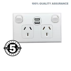 Casa rodante USB de carga rápida doble punto de alimentación doble polo para caravana súper rápida 2.1A 5v - Imagen 1 de 3
