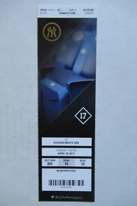 NEW YORK YANKEES VS WHITE SOX 4/18/2017 FULL TICKET ~ LEURY & AVISAIL GARCIA HRs - Picture 1 of 1