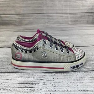 Skechers Twinkle Toes Light Up Schuhe Kinder Größe 13,5 Niedrig Turnschuhe mit Schmucksteinen - Bild 1 von 9