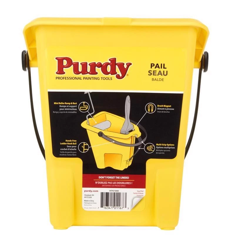 Purdy 14T921000 Amarillo 1 qt. Cubo de pintura de capacidad 9 L x 9 H x 6,5 W pulgadas Foto 1 de 1
