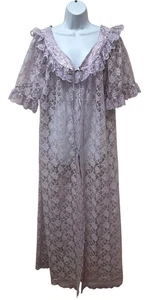 Vintage Jenelle of California Lavender Sheer Peignoir Robe Lingerie XXL - Picture 1 of 13
