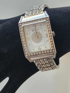 Brighton Diamond Bar Watch Women’s Silver Tone Sparkle Rhinestones New Battery - Picture 1 of 11