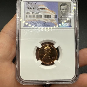 1969-S Lincoln Cent NGC PF-66 Red Cameo - Picture 1 of 7