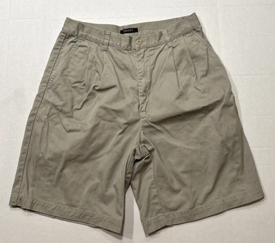 Vintage MEN'S "DKNY" KHAKI SHORTS SIZE 33 Button Pockets Pleated Cotton Comfort - Image 1 of 4