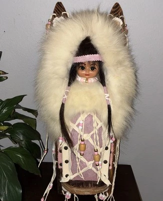 The Plains Indian Cradleboard Doll, Lost Cheyenne Tribes, Buffalo Hunters 22”  - Image 1 of 4
