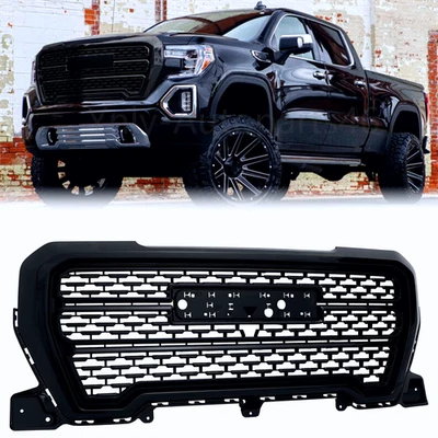 Gloss Black Front Upper Grille ABS Grill For GMC Sierra 1500 Denali 2019-2021 - Image 1 of 4