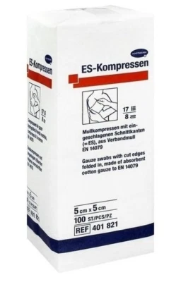 HARTMANN 100x ES-Kompressen 5cm x 5cm 8-fach unsteril Wundkompressen