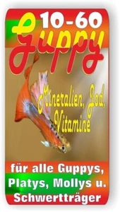 Guppy 10-60 Vitamine, Spurenelemente, Vitaljod, 3 Liter 16,63€/1L. - Bild 1 von 1
