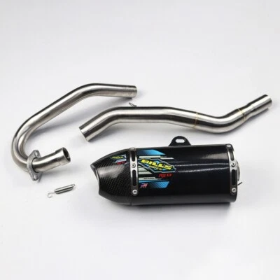 EXHAUST FULL SYSTEM STAINLESS PIPE BLACK CARBON FOR KAWASAKI KLX110R L - KLX110 Foto 1 de 4