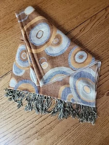 Rich Pashmina Kaschmir/Seide Schal Schal mit abstrakten geometrischen Kreisen 78" x 26" - Bild 1 von 16