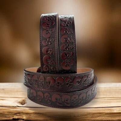 Full Grain Leather Men's Western Belt Cowboy Rodeo Heavy Duty Without Buckle - Image 1 of 4