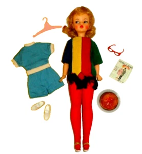 IDEAL TAMMY DOLL PLUS PIZZA PARTY # 9115-7 1960s doll + clothes  ACCESSORIES - Bild 1 von 13