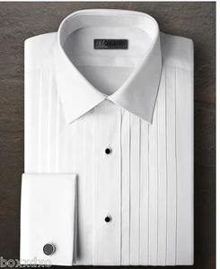 New IKE BEHAR 100% COTTON French Cuff Laydown Spread Tuxedo Shirt FREE CuffLinks - Picture 1 of 3
