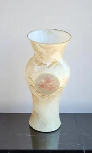 VASO vetro soffiato con decori e dipinta mano foglia oro - Imagen 1 de 9