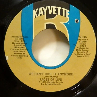 FACTS OF LIFE 45 Dr. Feelgood We Cant Hide Anymore KAYVETTE soul VG++  Ws 61 - Image 1 of 2