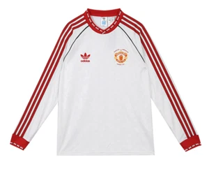 Adidas Manchester United 1991 visitante manga larga Copa de Europa JF0375 - Imagen 1 de 7
