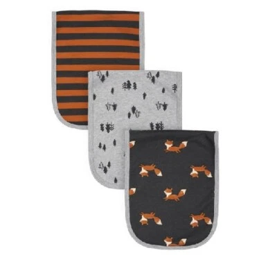 Paños de eructo forrados de felpa orgánicos de zorro/camping Gerber para bebé niño de 3 piezas Foto 1 de 3
