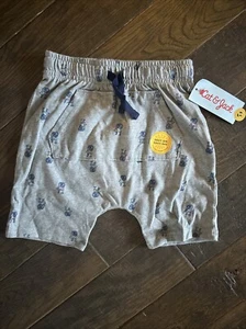 Cat & Jack Shorts Toddler Boys Size 4t Gray Dinosaur Easy On Navy Drawstring - Picture 1 of 6