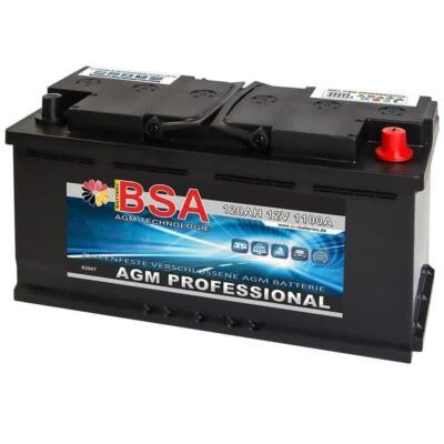 BSA AGM Autobatterie 120AH - 1100A/EN Start Stop ersetzt 105AH 110AH Audi BMW  - Bild 1 von 4