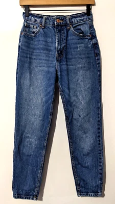Bershka Denim Women's MOM Denim Jeans Size 2 Blue 5 Pocket Cotton Blend EUC - Image 1 of 4