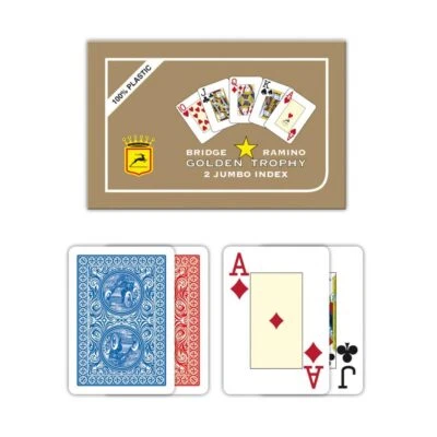 MODIANO POKER BRIDGE GOLDEN TROPHY 100% Plastik 2x 54 - 2 Jumbo Index